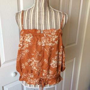 ABOUND orange floral spaghetti strap tank top